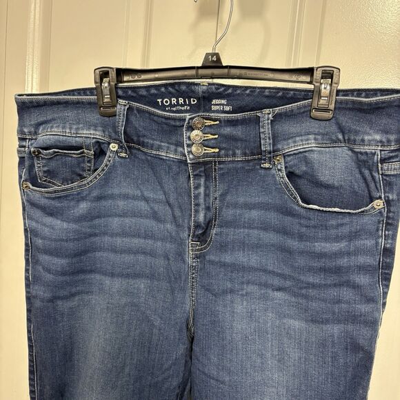 Torrid Jeggings Womens 20S Super Soft Stretch Blue Skinny Plus Size Denim - Picture 3 of 12